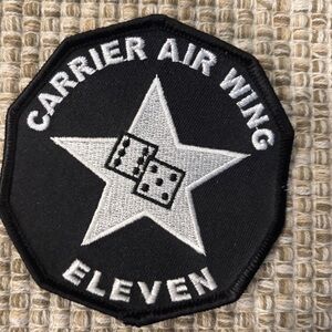 Carrier Air Wing Eleven Patch, decal, door plate HS-6 patch and det air patch.